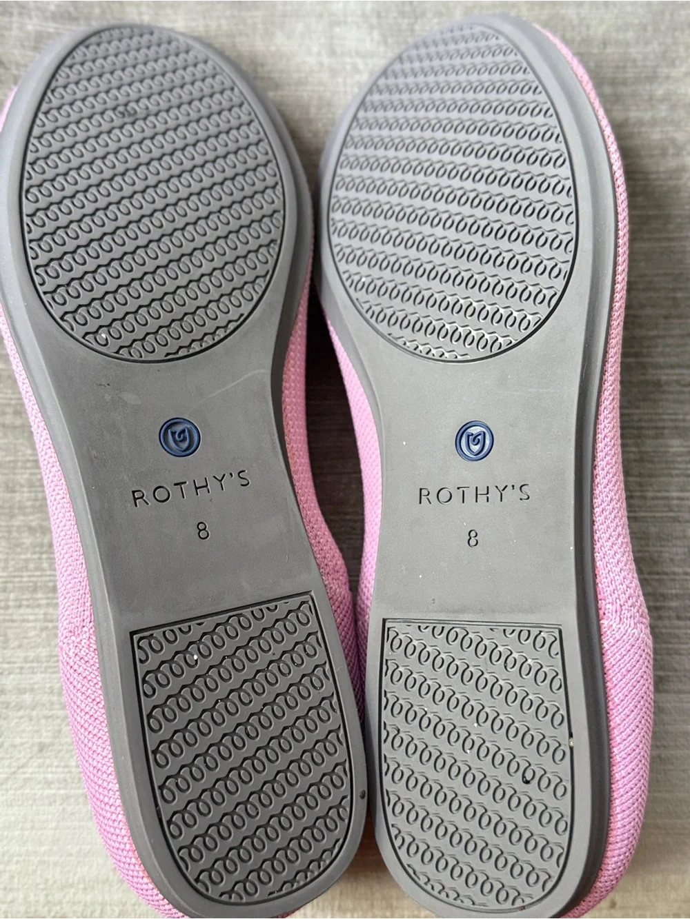 Rothys Begonia Pink Knit Round Toe Ballet Flats US Womens Size 8